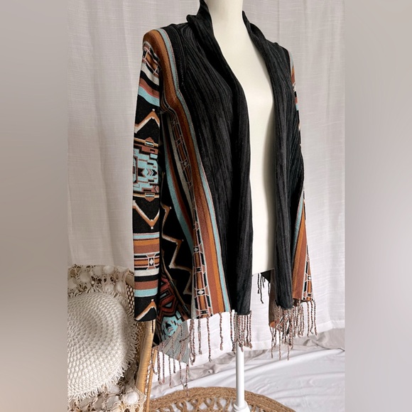 {Billabong} “Dream Chaser” Multi-Colored Southwest Style, Open Front Cardigan - Picture 2 of 6